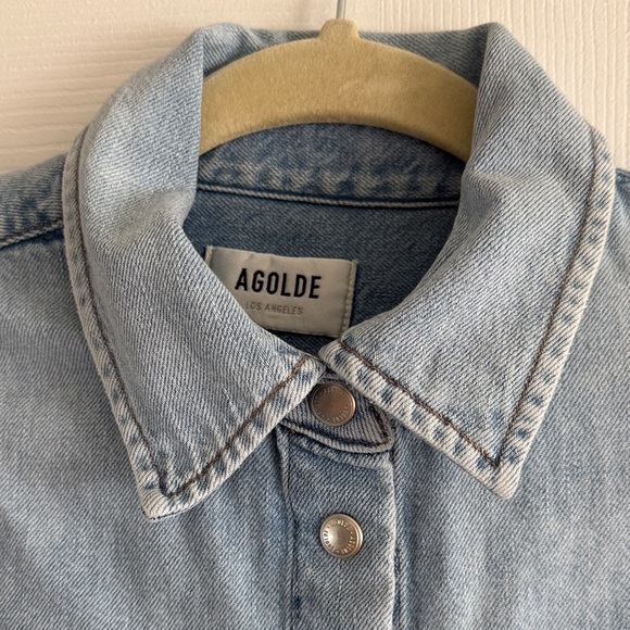 Agolde Light Blue Denim Shirt - Picture 2 of 3